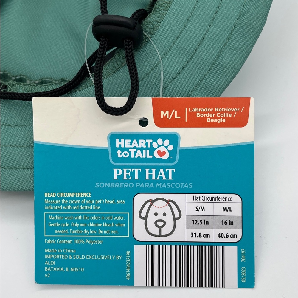 NWT Heart to Tail Dog Hat M/L - Labrador Retriever/Border Collie/Beagle - Picture 3 of 4